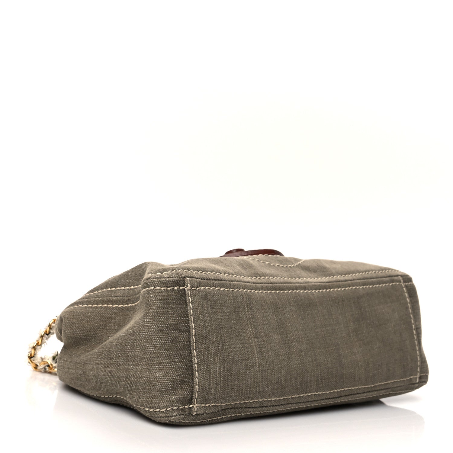 Prada Denim Chain Shoulder Bag Militare 4 of 11
