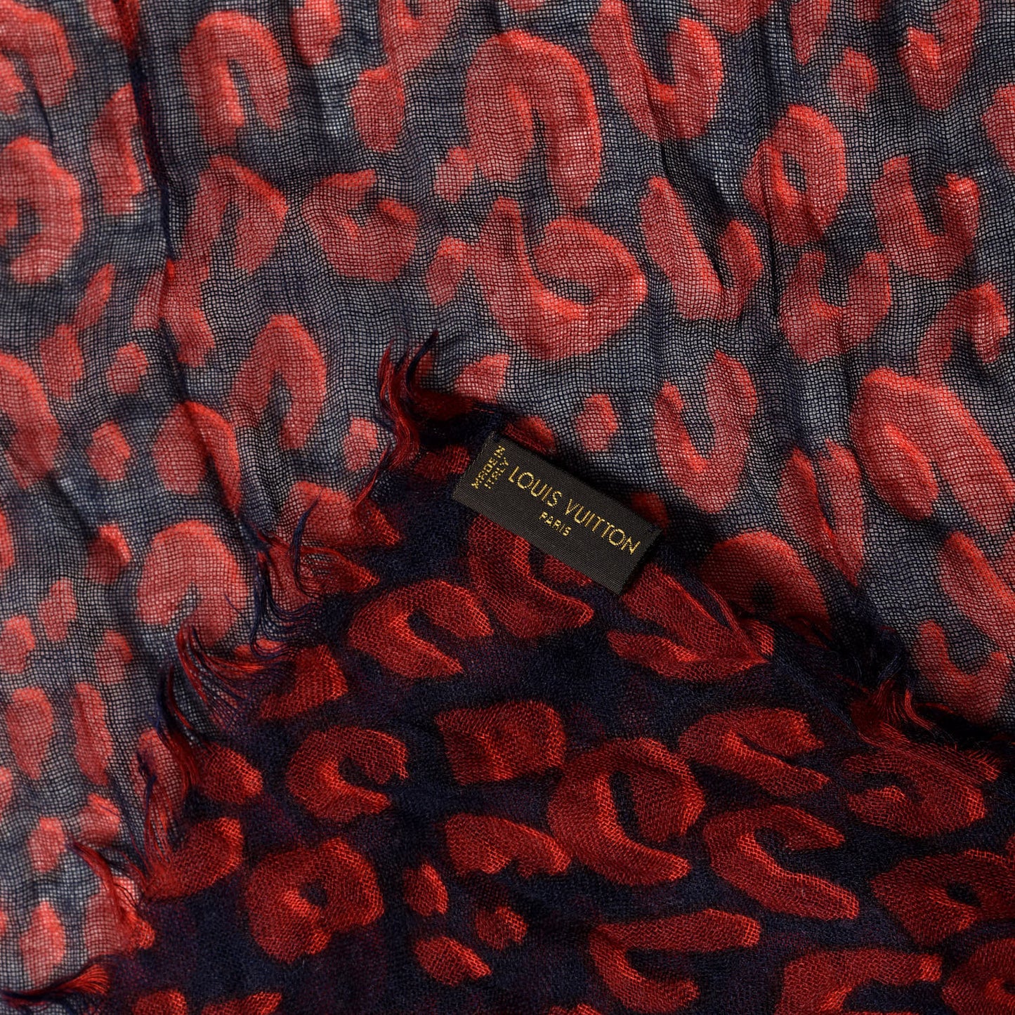 Cotton Leopard Stole Rouge Fauviste