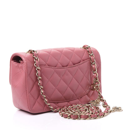 Chanel Lambskin Quilted Valentine Charms Mini Rectangular Flap Pink 2 of 10