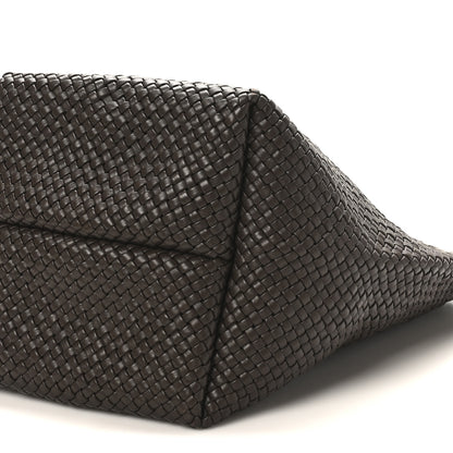 The Row Woven Calfskin Medium N/S Tote Bag Dark Brown 10 of 10