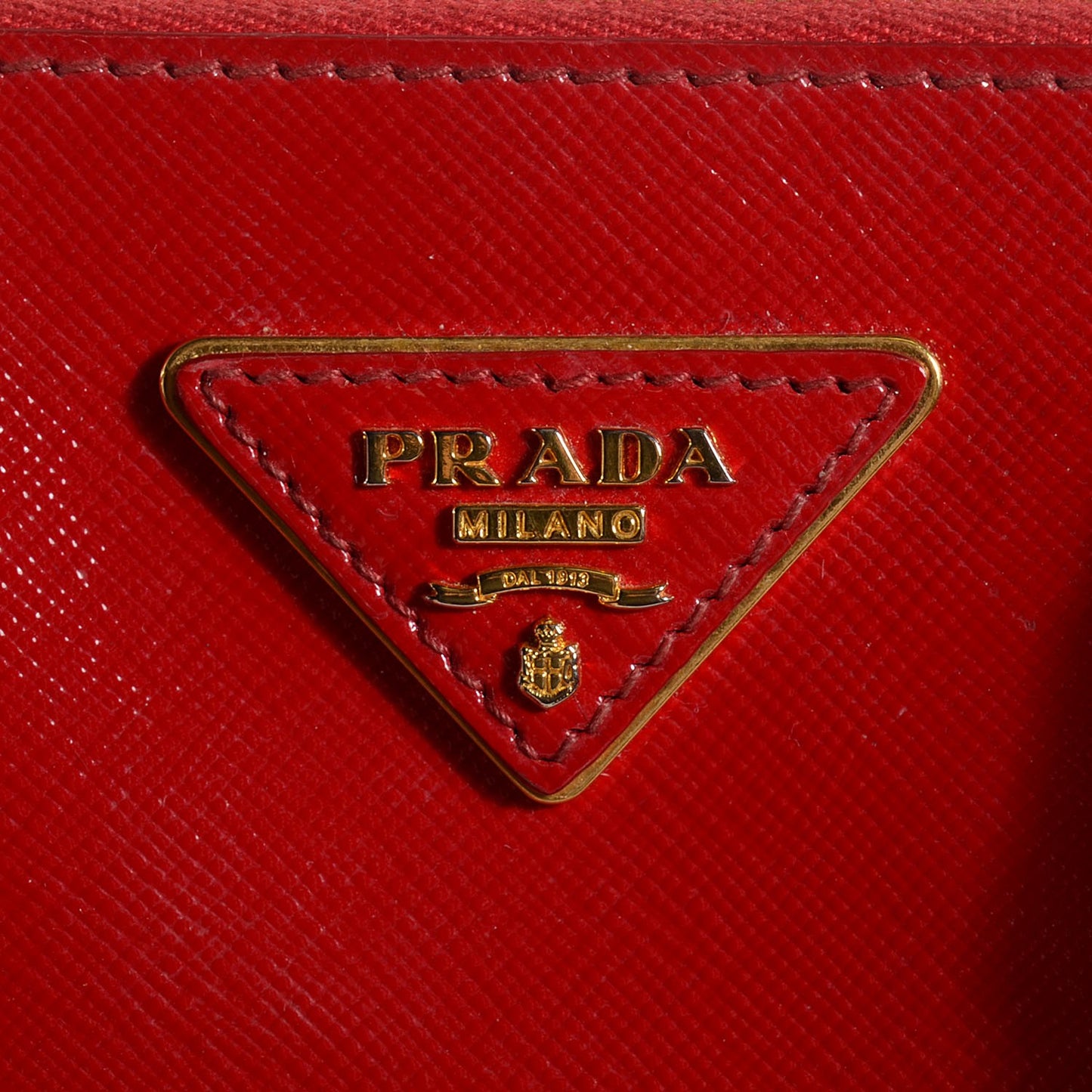 Saffiano Vernice Mini Double Zip Tote Rosso