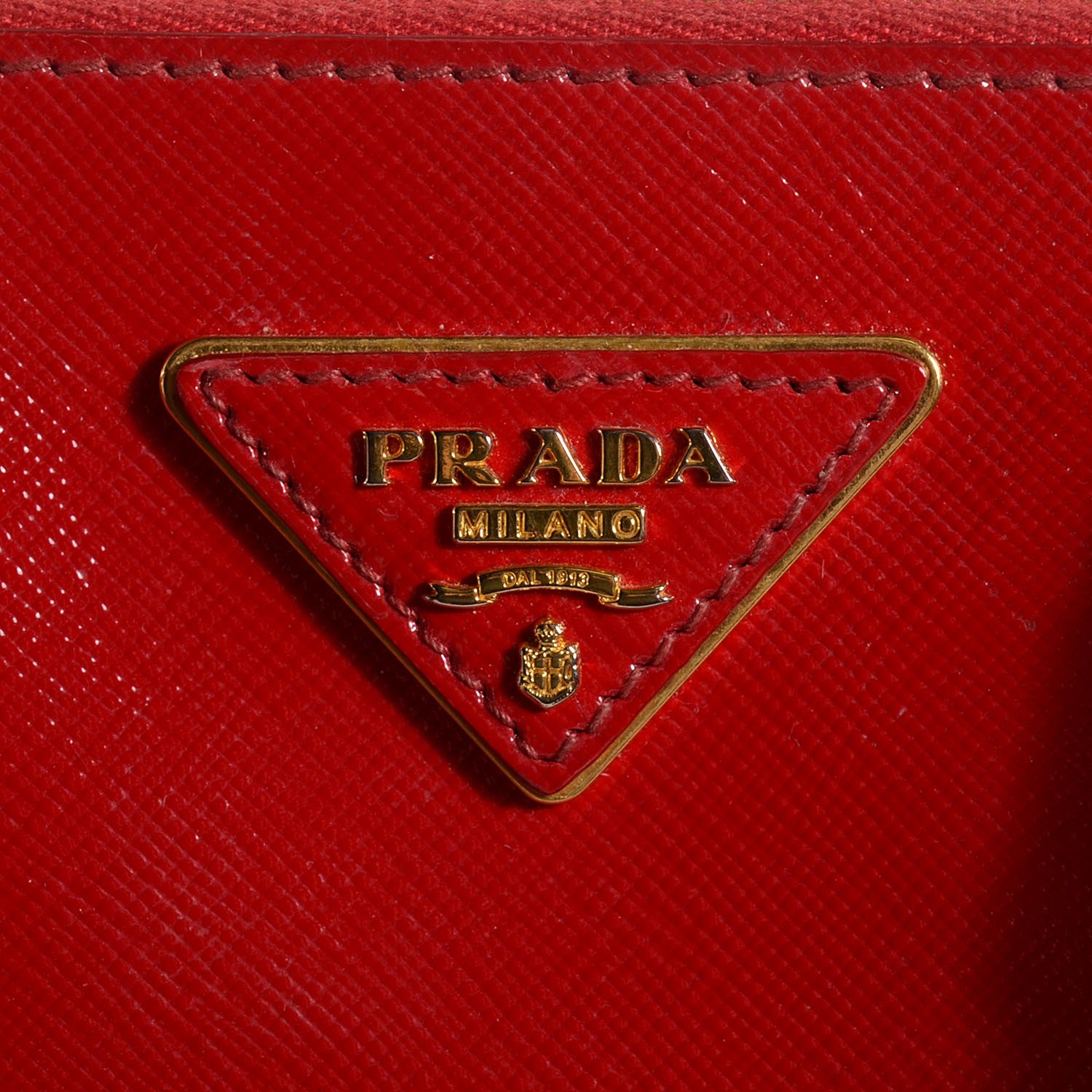 Prada Saffiano Vernice Mini Double Zip Tote Rosso 6 of 9
