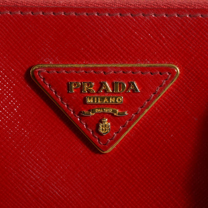Prada Saffiano Vernice Mini Double Zip Tote Rosso 6 of 9