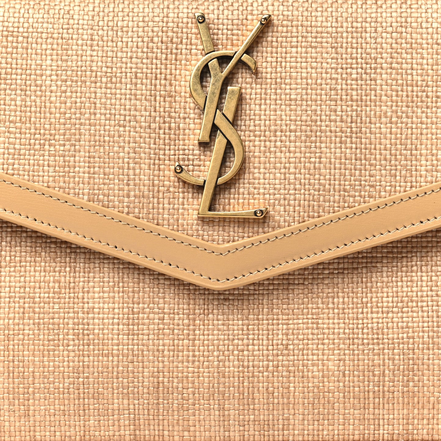 Micro Raffia Uptown Pouch Natural Hay Blush