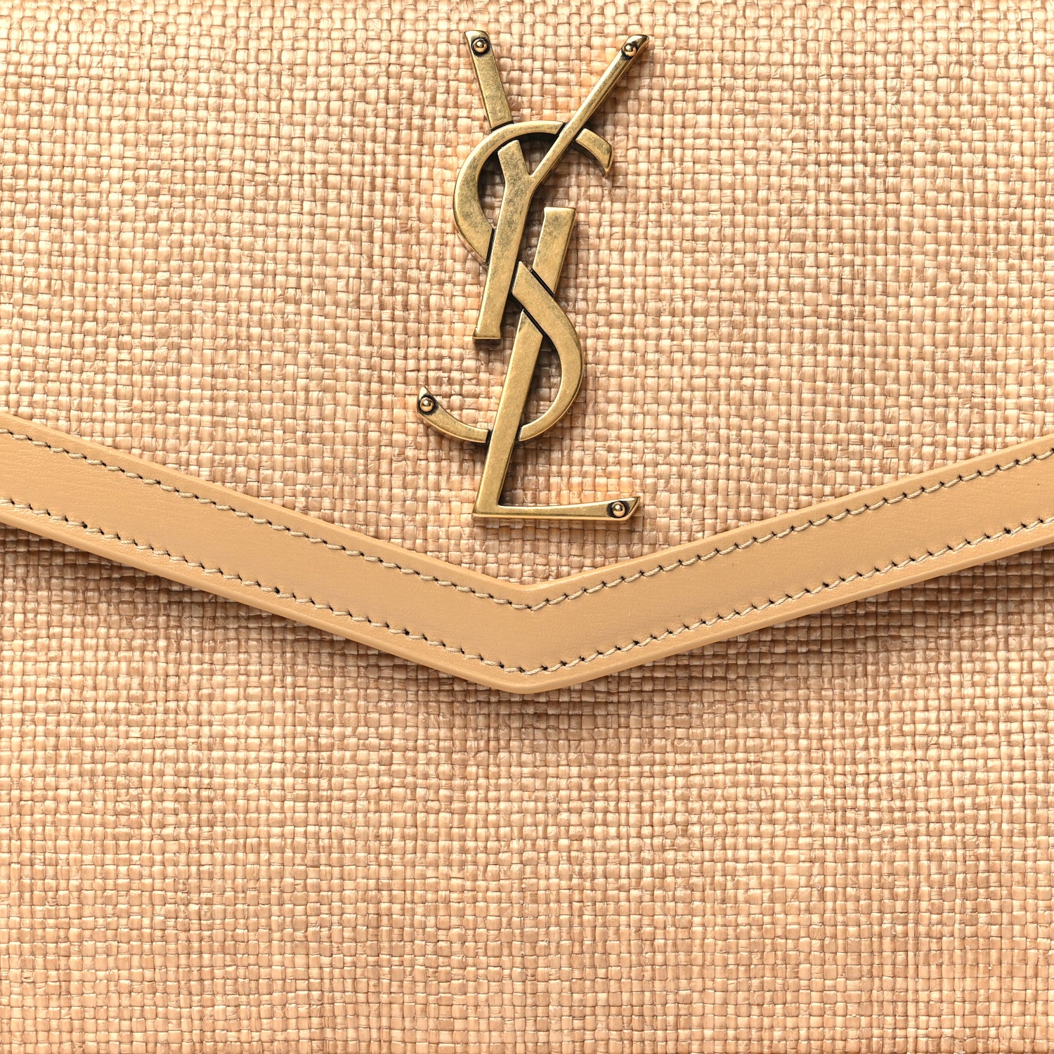 Saint Laurent Micro Raffia Uptown Pouch Natural Hay Blush 8 of 11