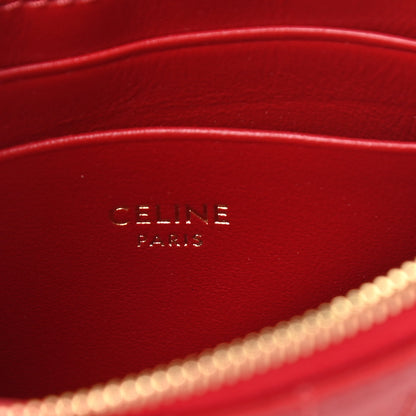 Celine Calfskin Quilted C Charm Coin Card Pouch Red 6 of 9