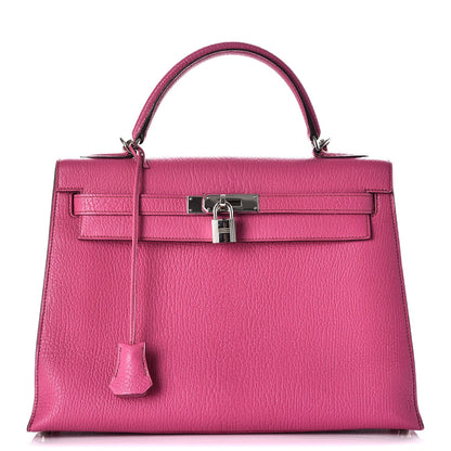 Hermes Chevre De Coromandel Kelly Sellier 32 Fuchsia 1 of 12
