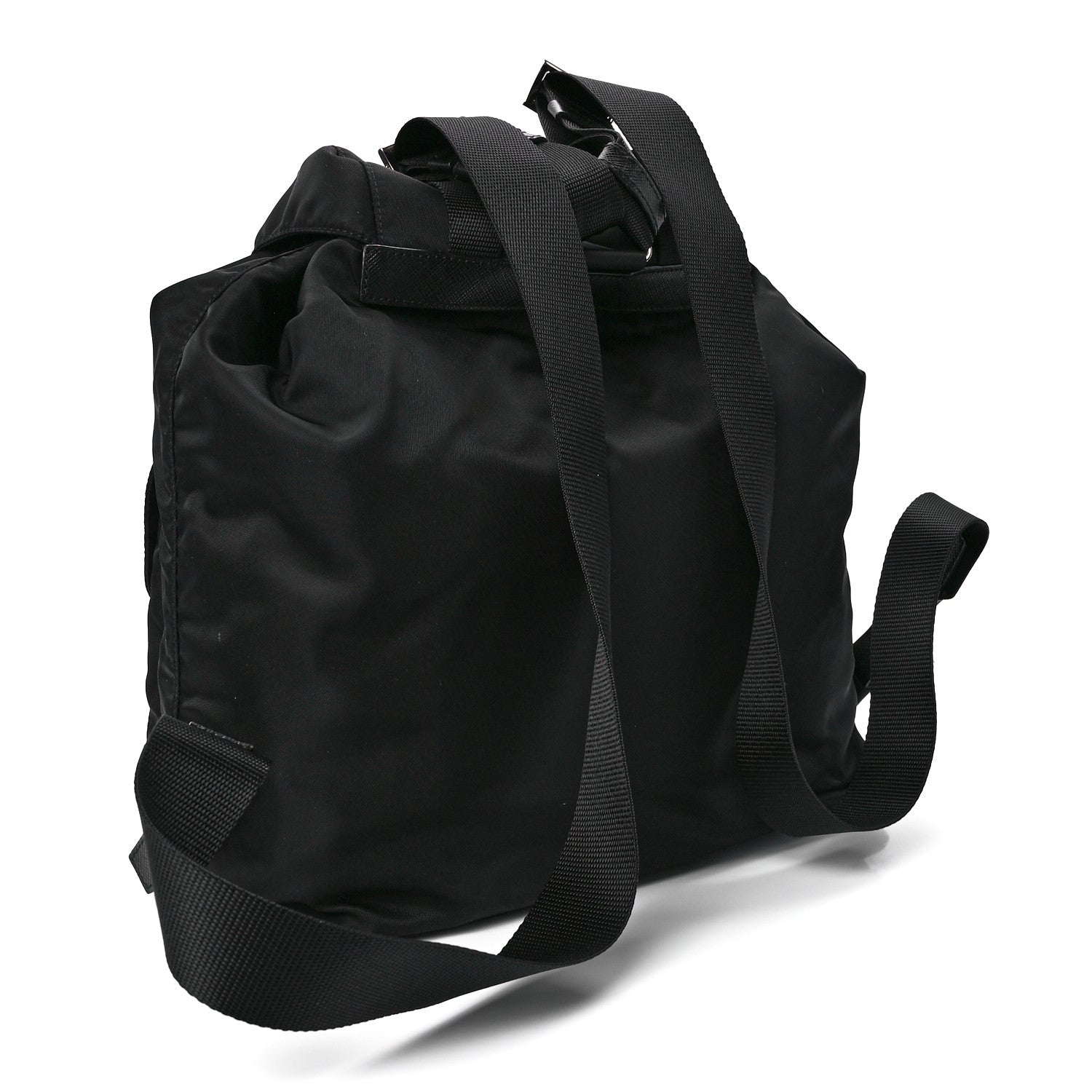 Prada Tessuto Nylon Saffiano Medium Backpack Black 2 of 11