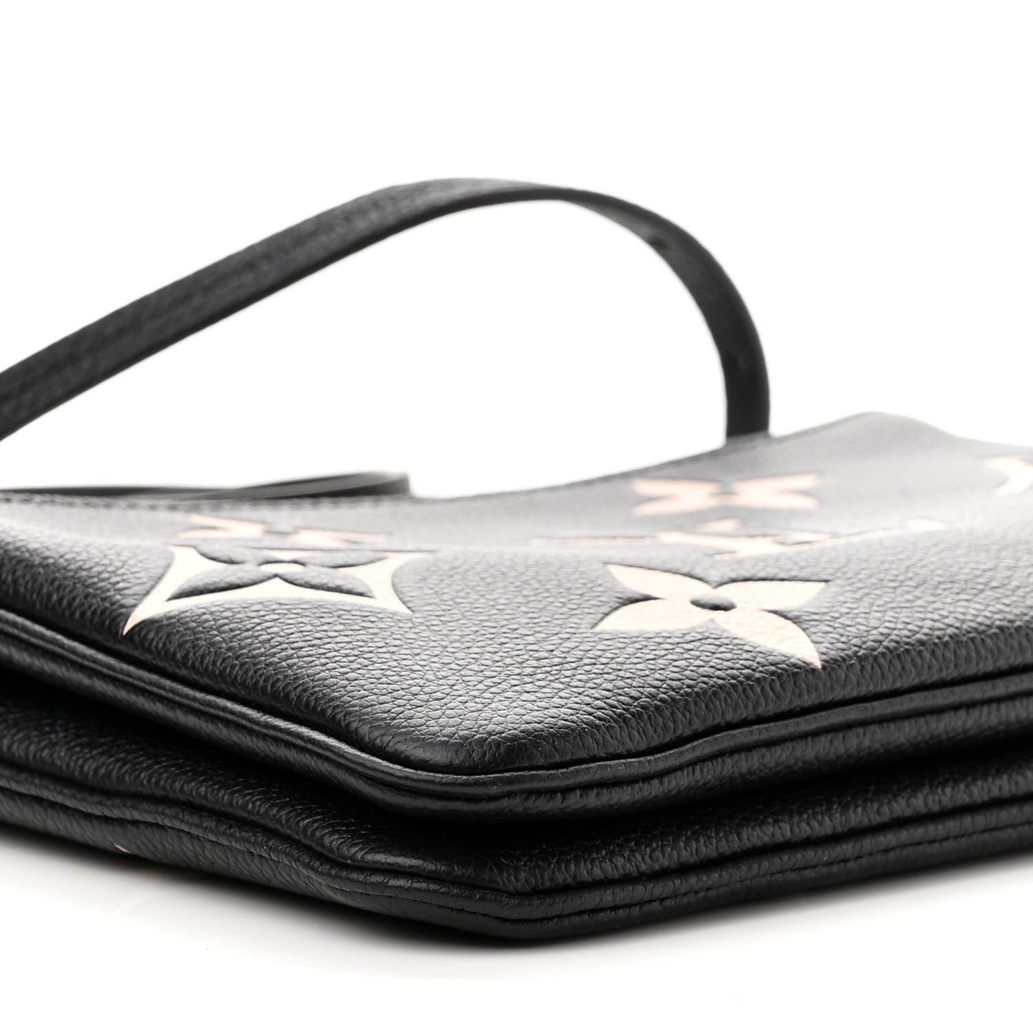 Louis Vuitton Empreinte Monogram Giant Double Zip Pochette Black Cream 9 of 10