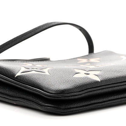 Louis Vuitton Empreinte Monogram Giant Double Zip Pochette Black Cream 9 of 10