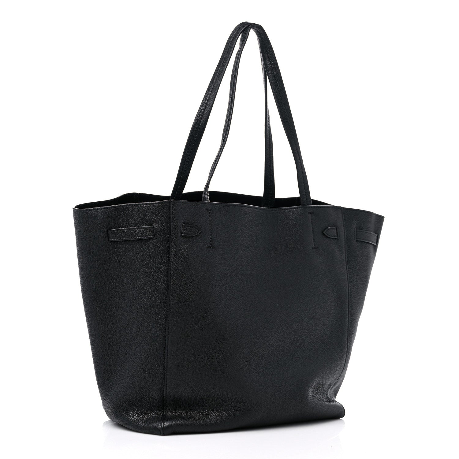 Celine Soft Grained Calfskin Medium Belt Cabas Phantom Black 3 of 11