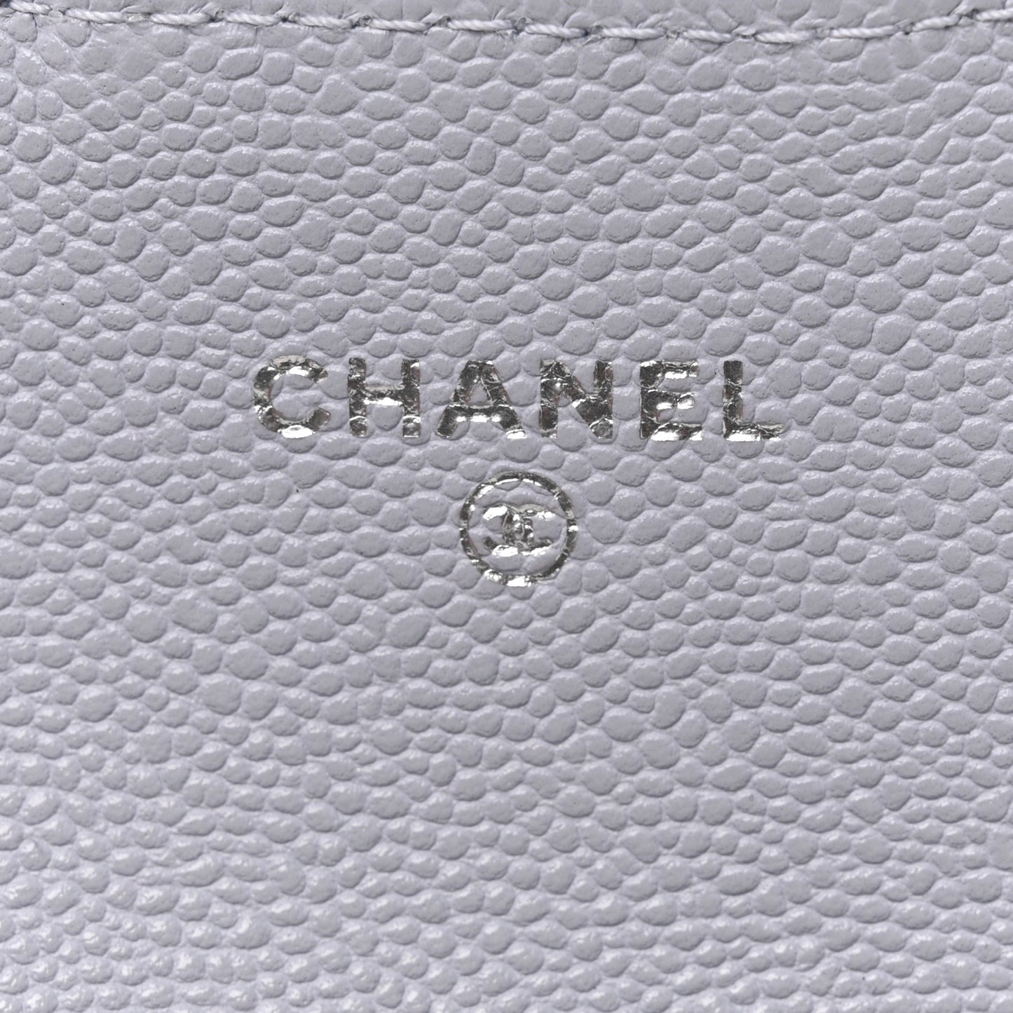 Caviar Quilted Flap Card Holder Wallet Light Blue