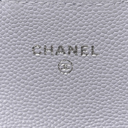 Chanel Caviar Quilted Flap Card Holder Wallet Light Blue 6 of 9