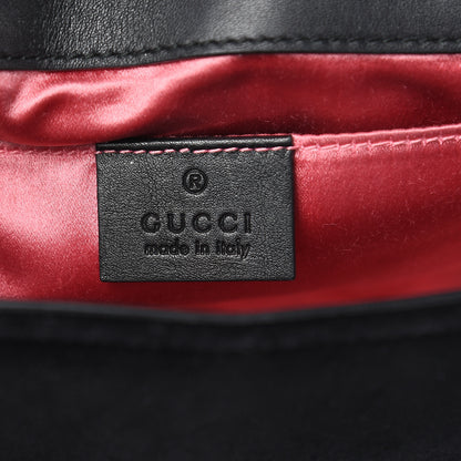 Gucci Velvet Matelasse Mini GG Marmont Shoulder Bag Black 7 of 15
