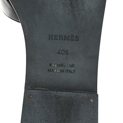 Hermes Calfskin Giulia Sandals 40.5 Black 6 of 8