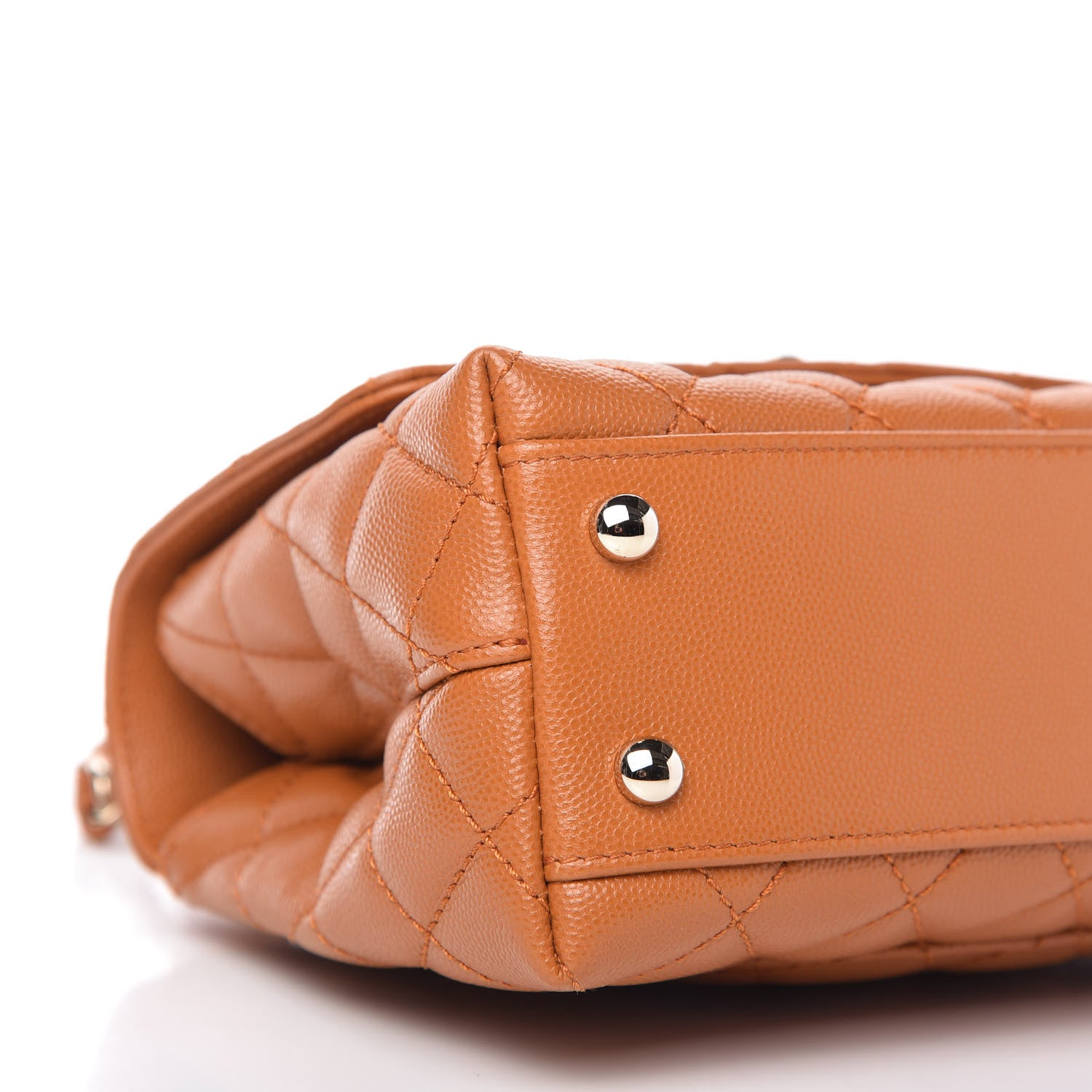 Chanel Caviar Quilted Mini Coco Handle Flap Light Brown 6 of 10