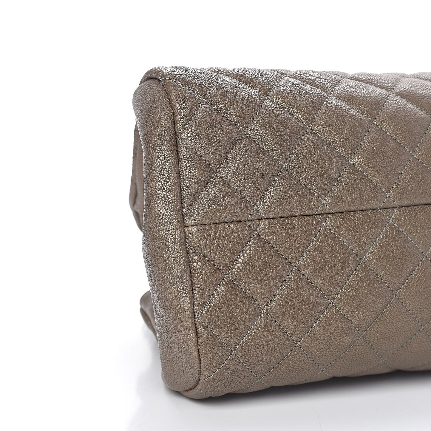 Metallic Caviar Quilted Medium Just Mademoiselle Beige