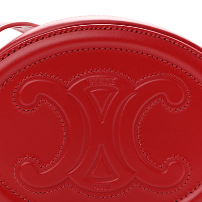 Celine Smooth Calfskin Cuir Triomphe Oval Purse Crossbody Red 7 of 9