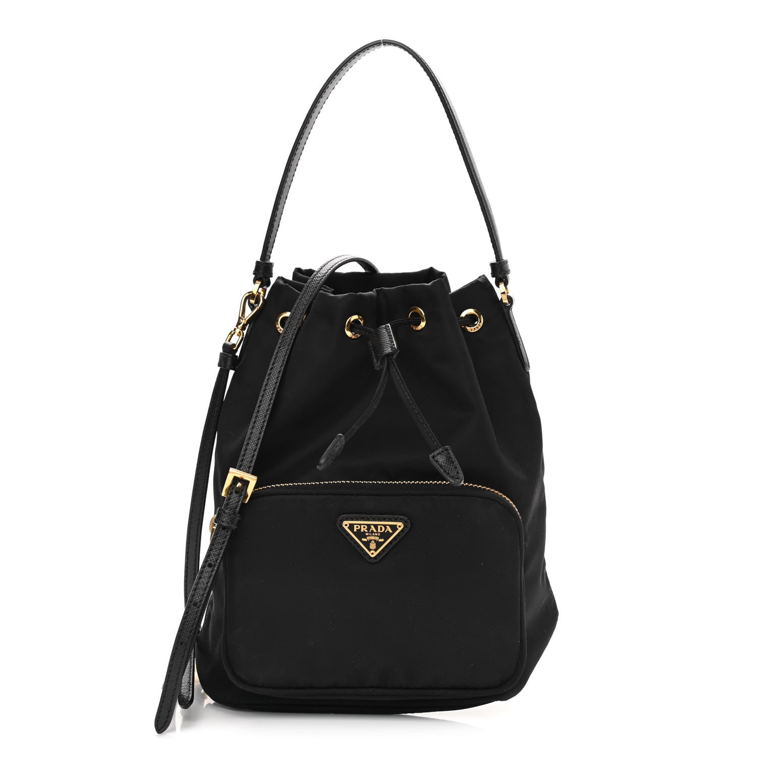 Prada Re-Nylon Duet Drawstring Shoulder Bag Black 1 of 10