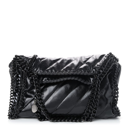 Stella McCartney Patent Eco Alter Nappa Quilted Mini Falabella Fold Over Tote Black 1 of 4