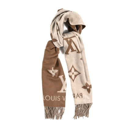 Louis Vuitton Cashmere Monogram Reykjavik Scarf Sable 1 of 3