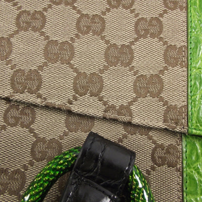 Gucci Crocodile Web Monogram Tom Ford Dragon Tote Dark Brown Green 8 of 8