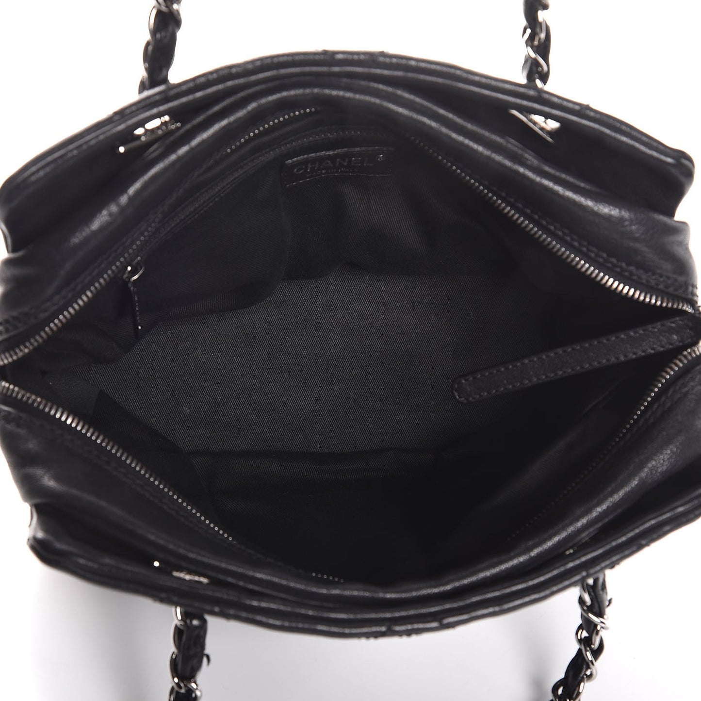 Calfskin Small Diamond Stitch Tote Black