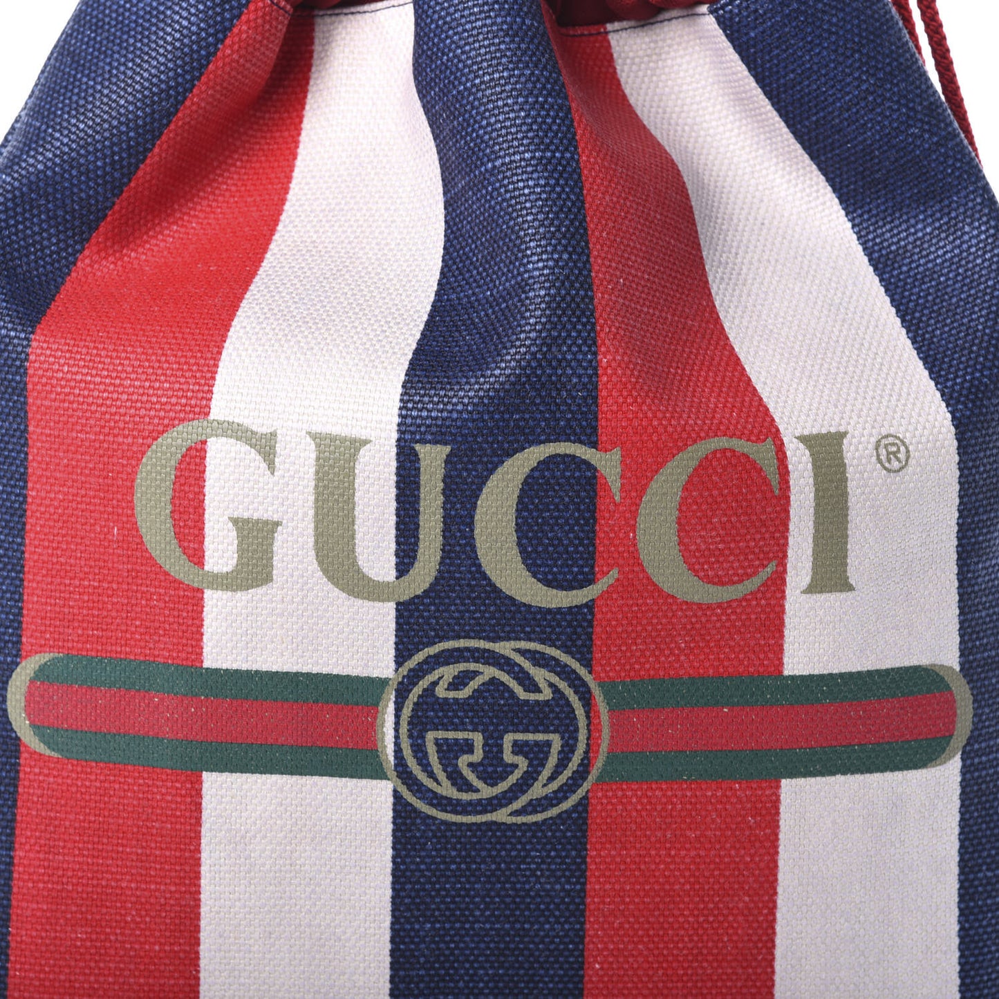 Canvas Logo Sylvie Stripe Drawstring Backpack Red