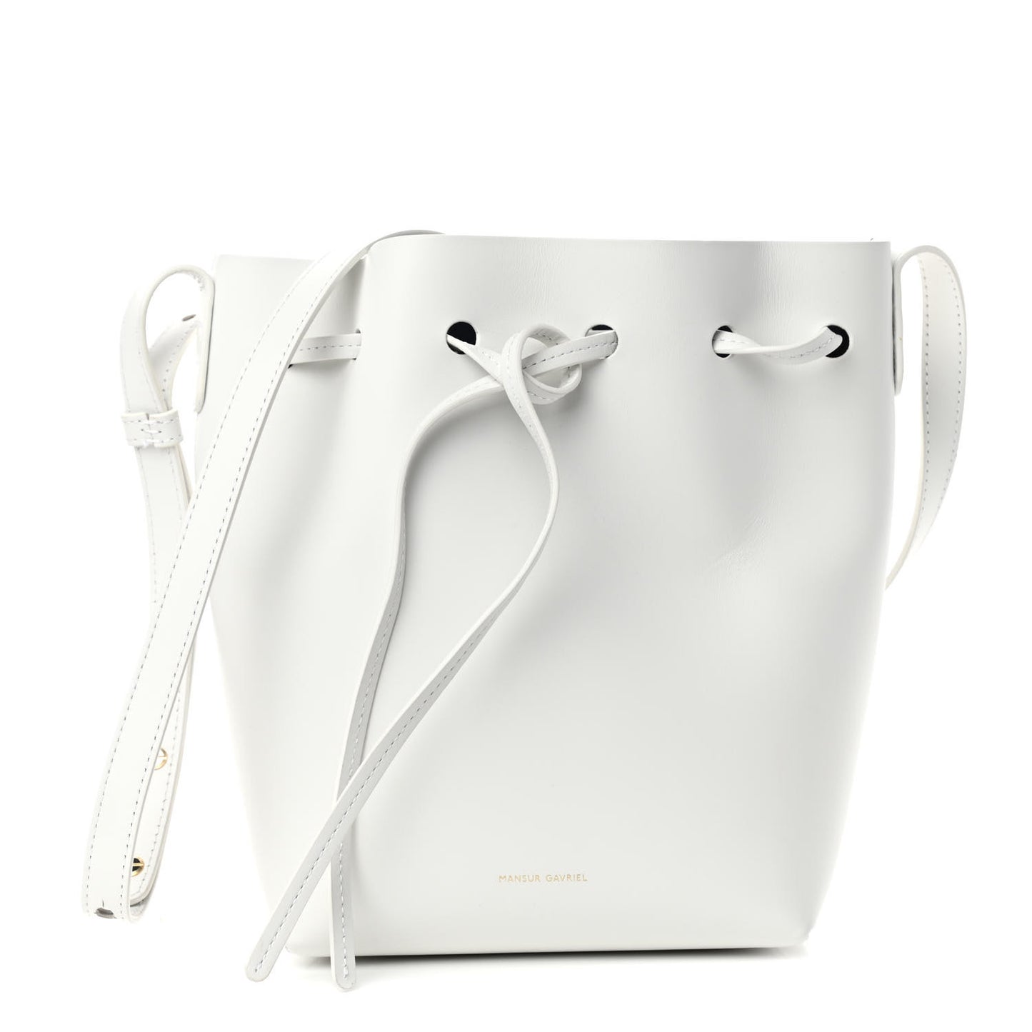 Calfskin Mini Bucket Bag White
