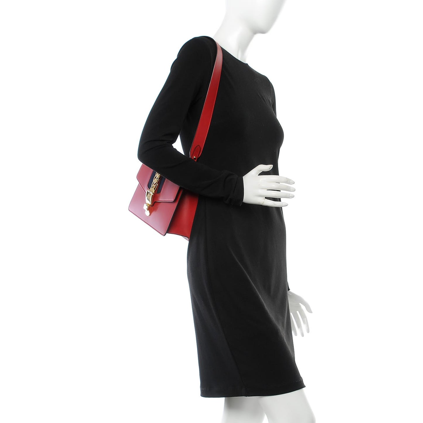 Calfskin Small Sylvie Shoulder Bag Hibiscus Red