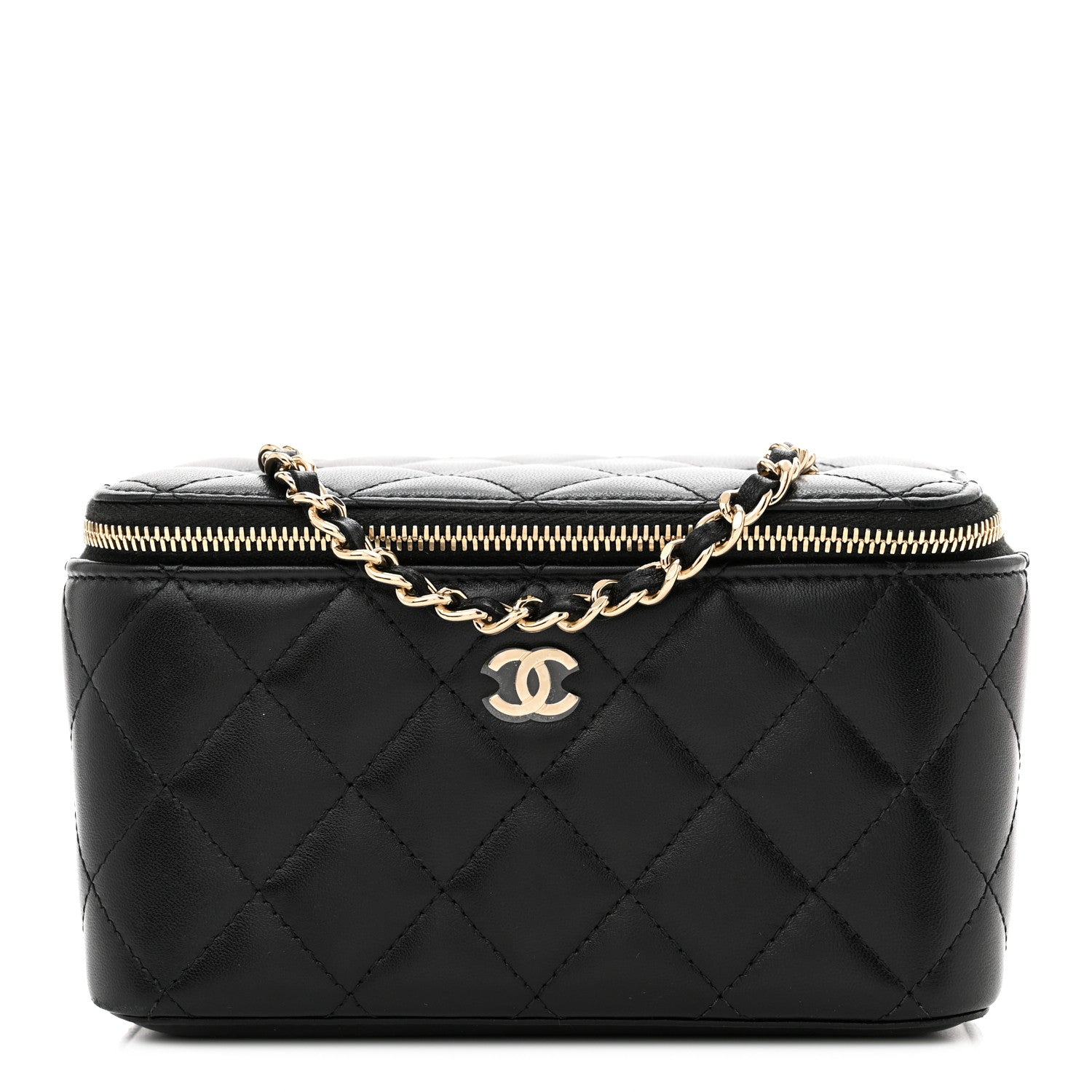 Chanel Lambskin Quilted Small Vanity Case With Chain Black 1 of 9