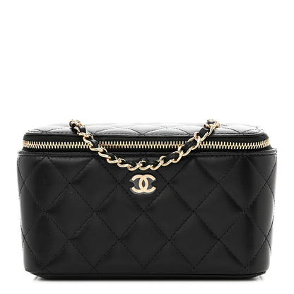 Chanel Lambskin Quilted Small Vanity Case With Chain Black 1 of 9