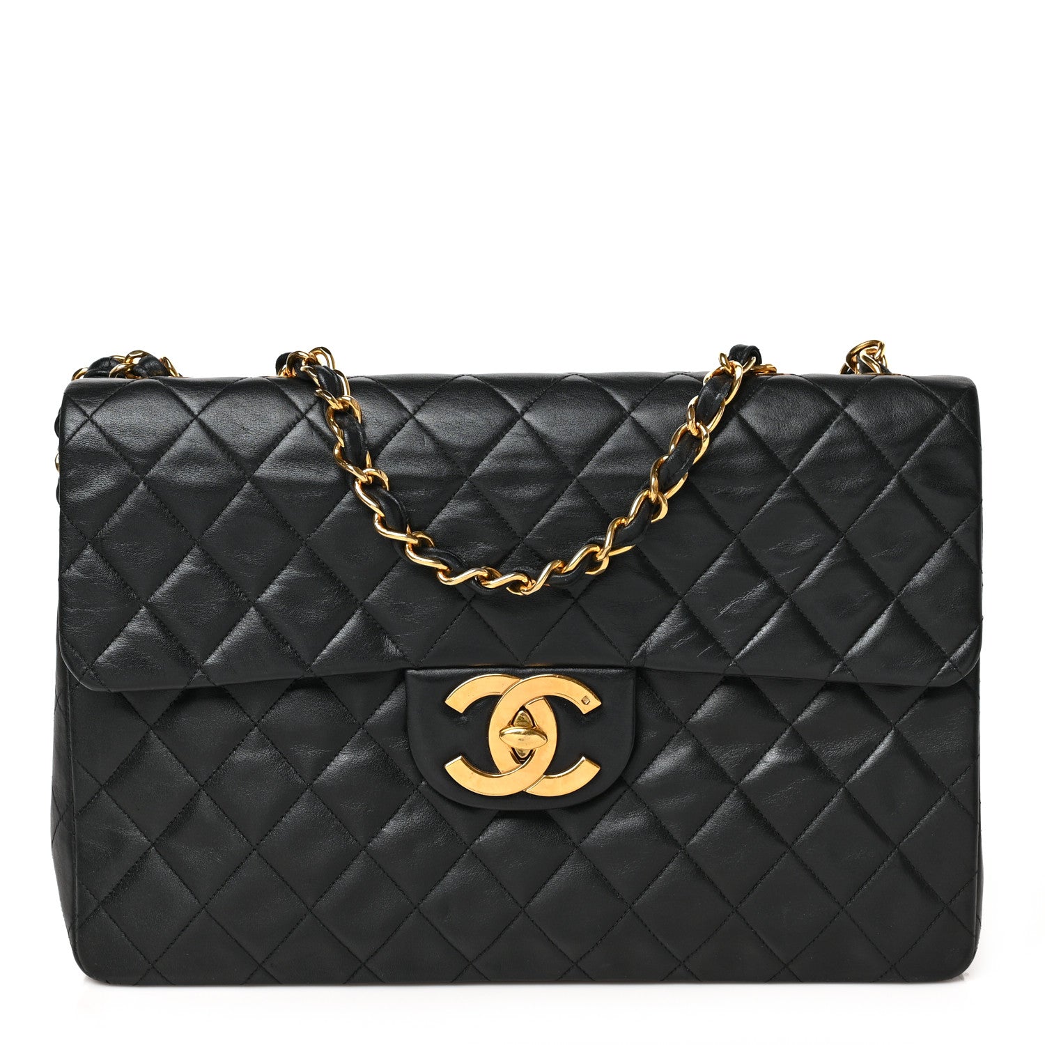 Chanel Lambskin Quilted XL Jumbo Single Flap Black 1 of 11
