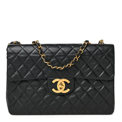 Chanel Lambskin Quilted XL Jumbo Single Flap Black 1 of 11