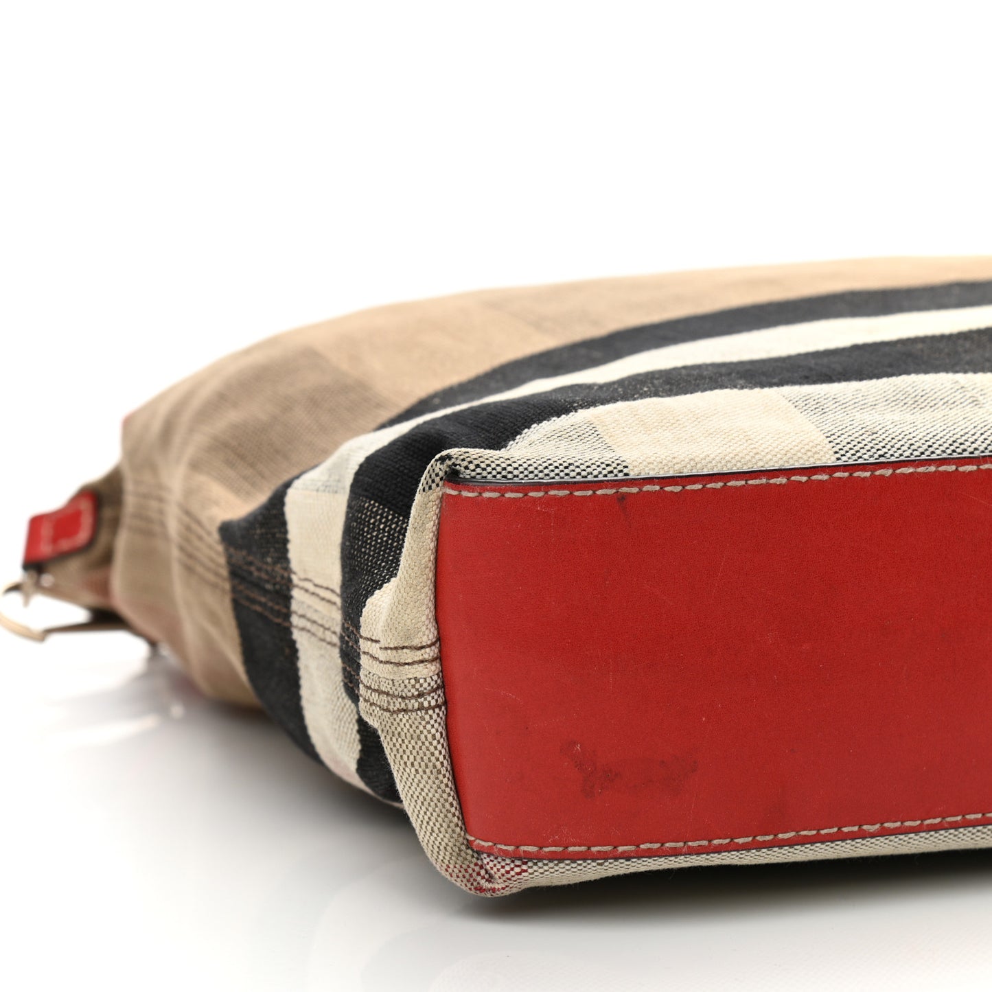 Canvas Mega Check Medium Tottenham Brit Tote Cadmium Red