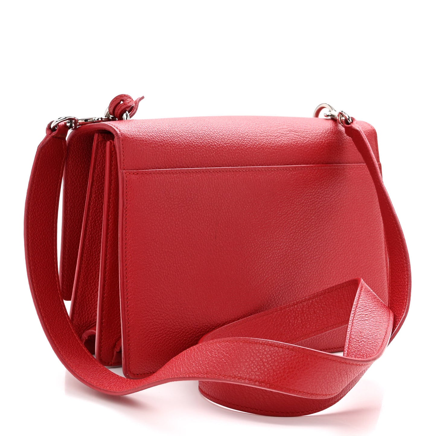 Grained Calfskin Medium Monogram Sunset Satchel Red