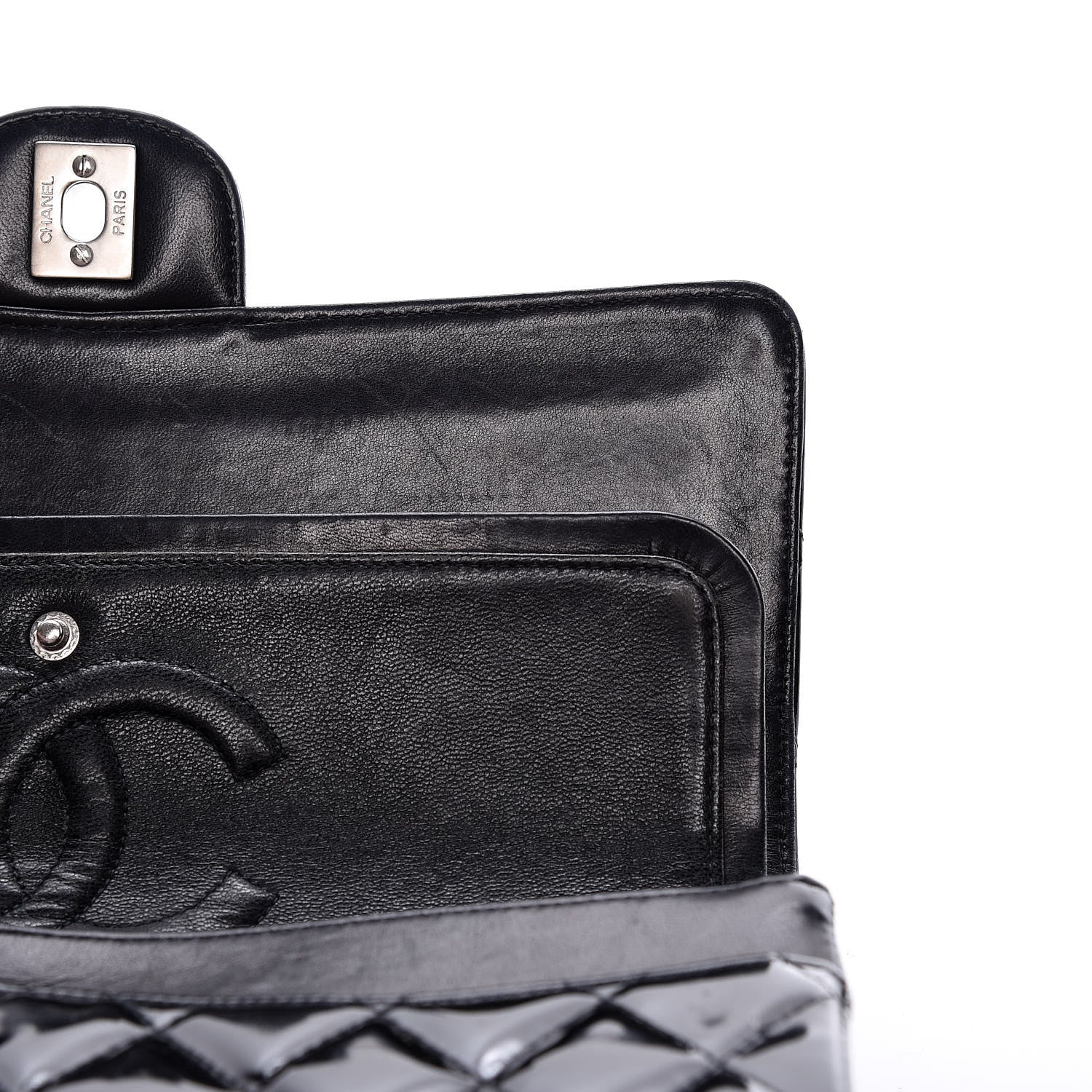 Chanel Patent Quilted Medium Double Flap Black 11 of 14