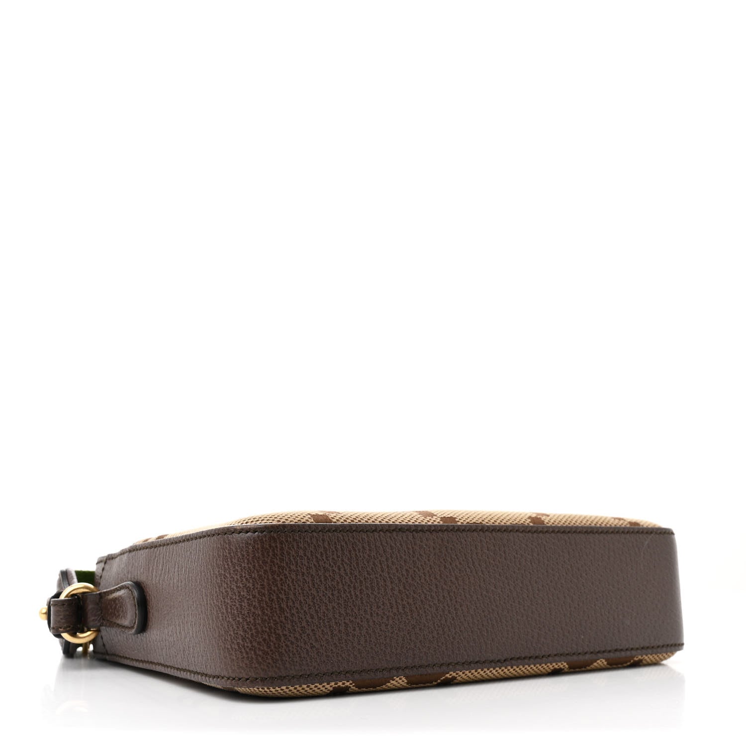 Gucci Monogram Jumbo GG Textured Dollar Calfskin Web Messenger Shoulder Bag Camel Ebony New Acero 4 of 11