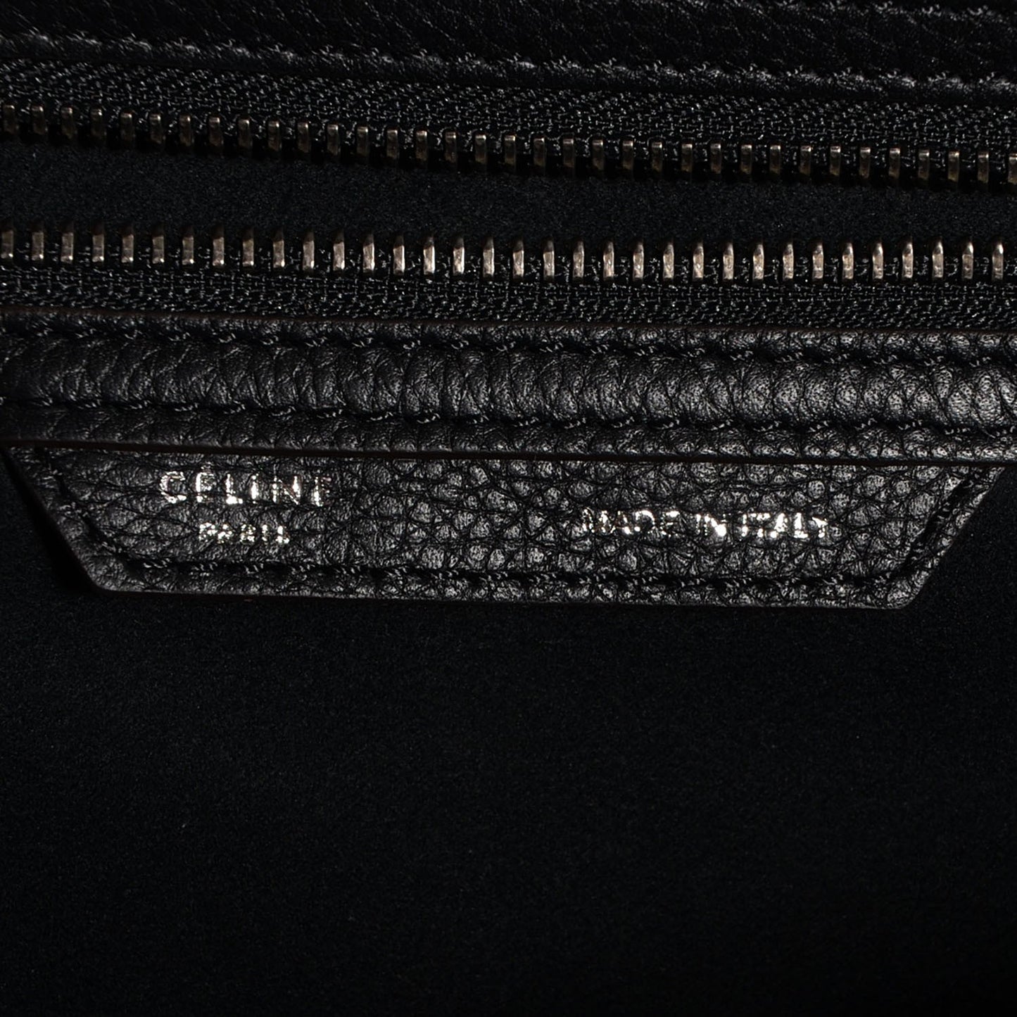 Drummed Calfskin Shoulder Luggage Black