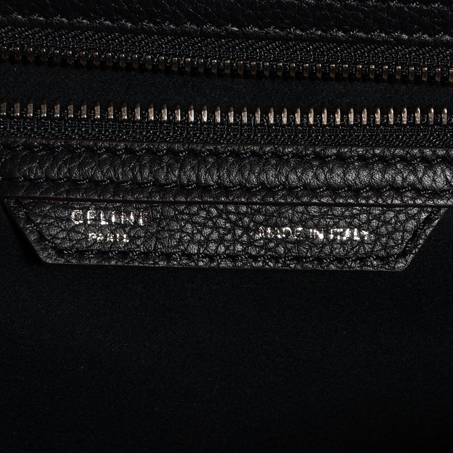 Celine Drummed Calfskin Shoulder Luggage Black 6 of 8