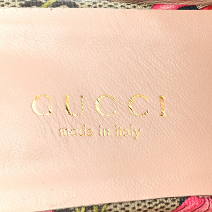 Gucci GG Supreme Monogram Flora Womens Princetown Slippers 36 Beige Ebony Multicolor Rosso 7 of 14