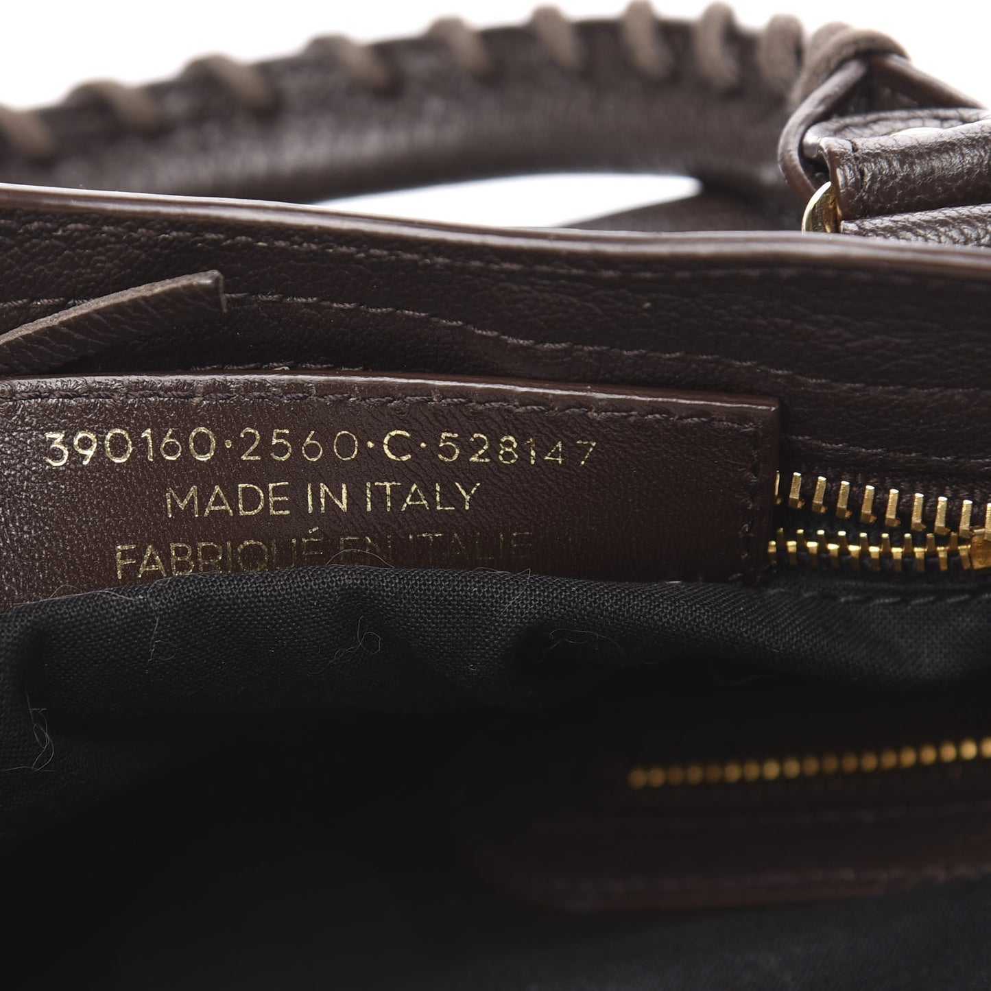 Chevre Gold Metallic Edge Hardware Mini City Marron Cacao