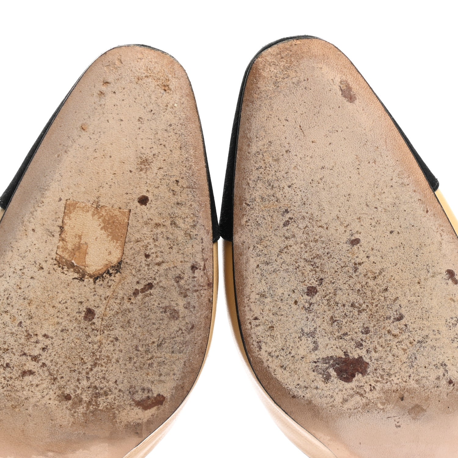 Chanel Goatskin Grosgrain Cap Toe CC Slingback Sandals 38.5 Beige Black 9 of 11