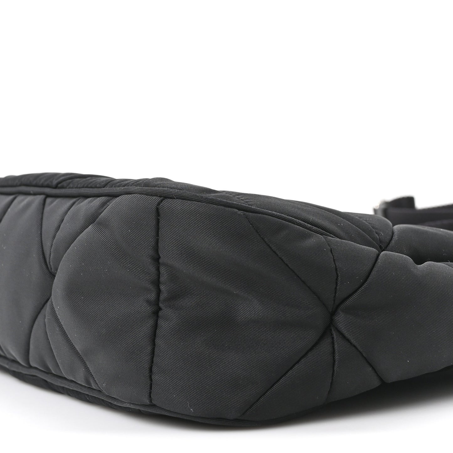 Re-Nylon Triangle Padded Patchwork Shoulder Bag Black