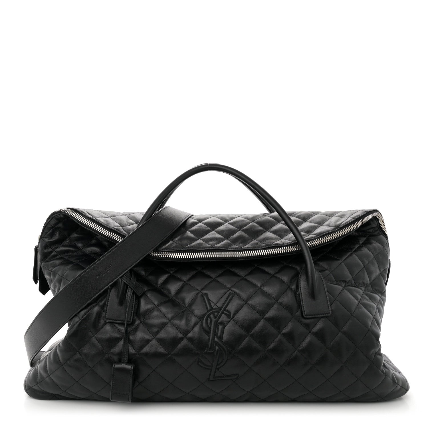 Saint Laurent Calfskin Quilted ES Giant Travel Bag Black 1605072