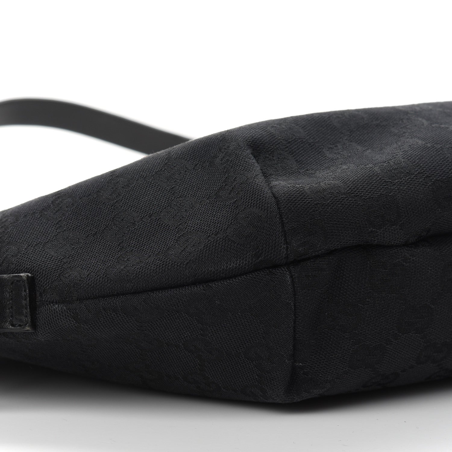 Gucci Denim Monogram Half Moon Hobo Black 7 of 12