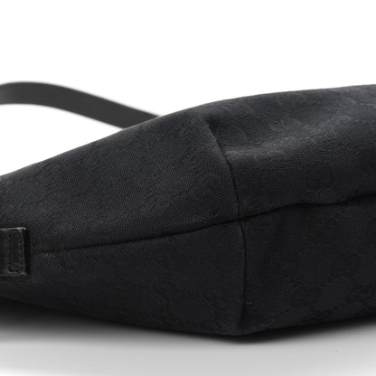 Gucci Denim Monogram Half Moon Hobo Black 7 of 12