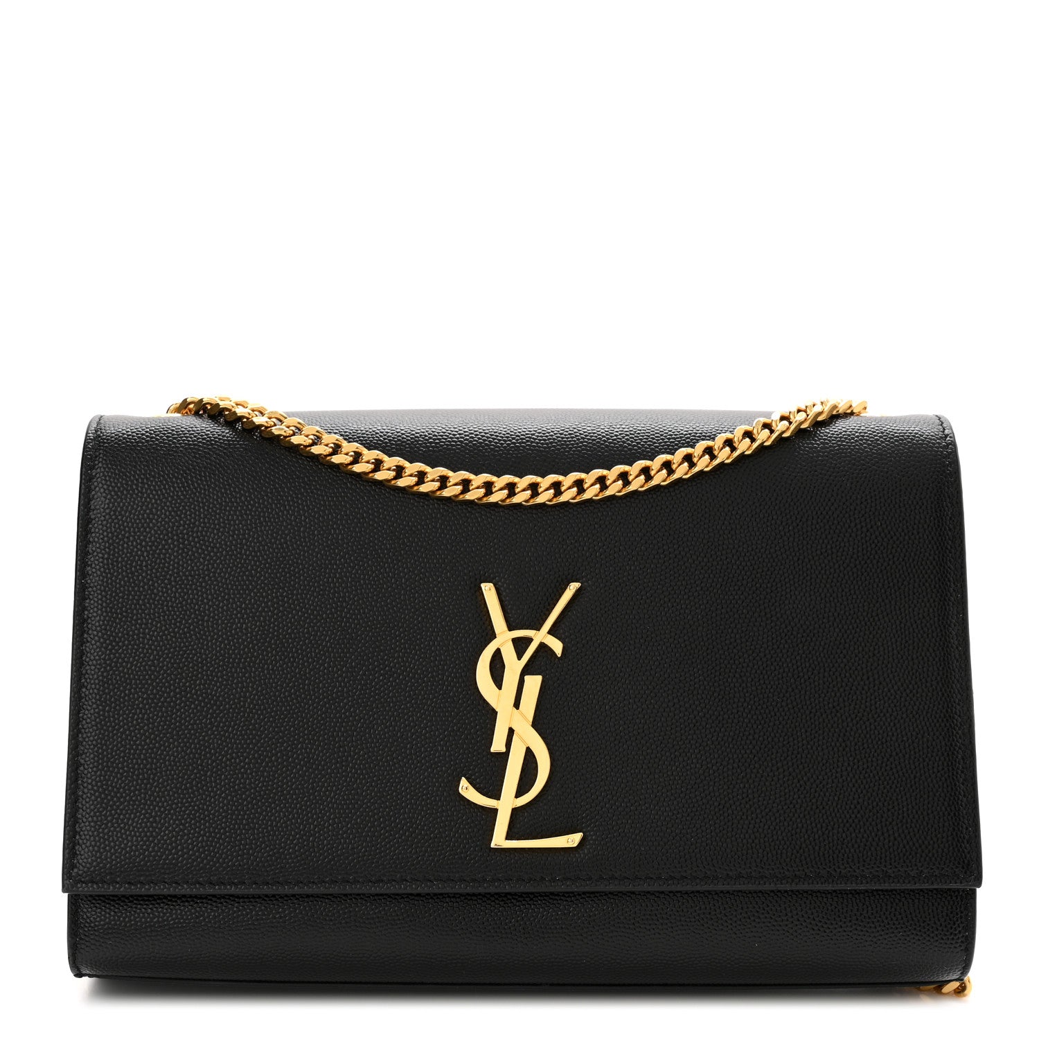 Saint Laurent Grain De Poudre Medium Classic Monogram Kate Satchel Black 1 of 10