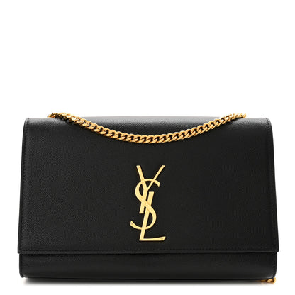 Saint Laurent Grain De Poudre Medium Classic Monogram Kate Satchel Black 1 of 10