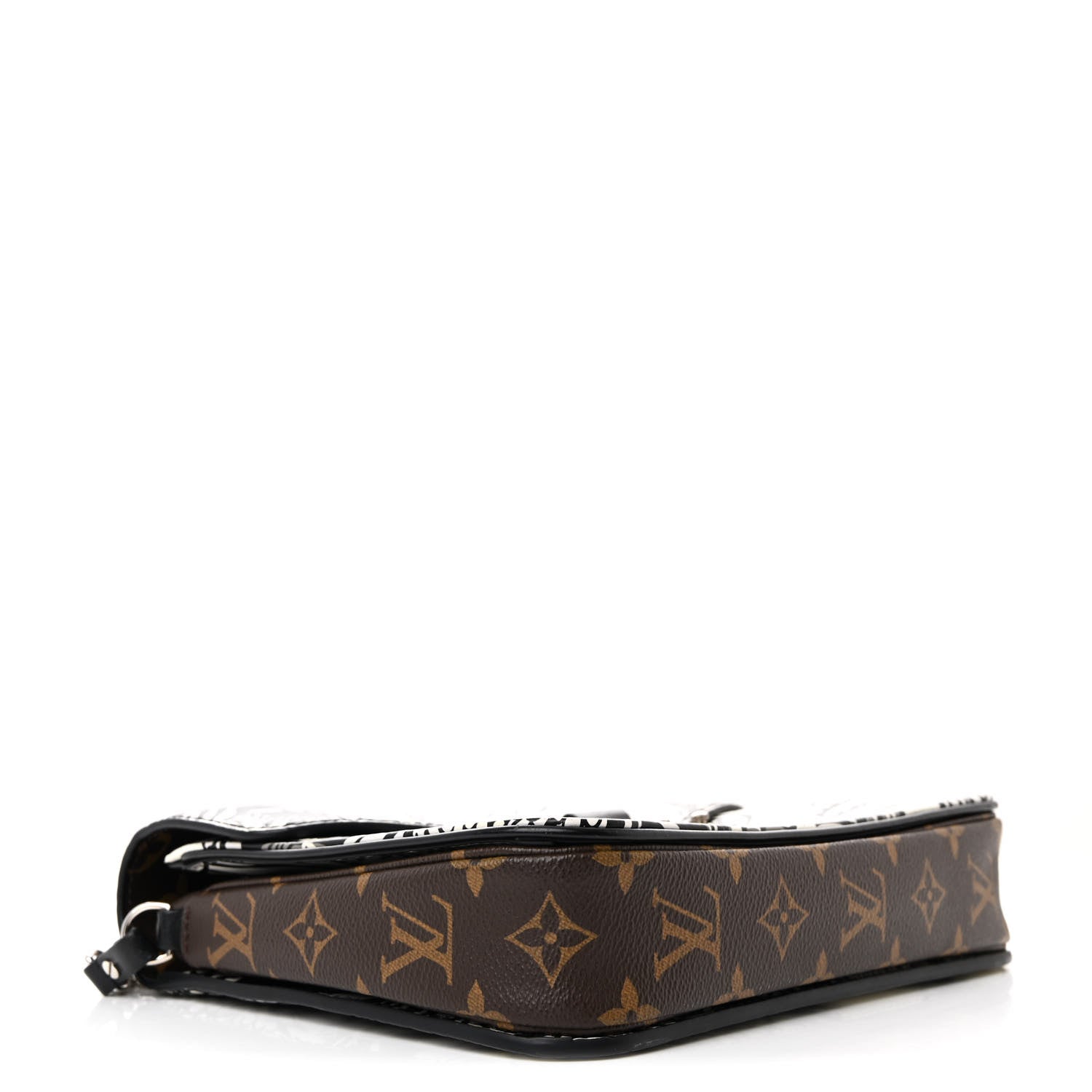 Louis Vuitton Epi Monogram Floral Pochette Metis Black White 4 of 12